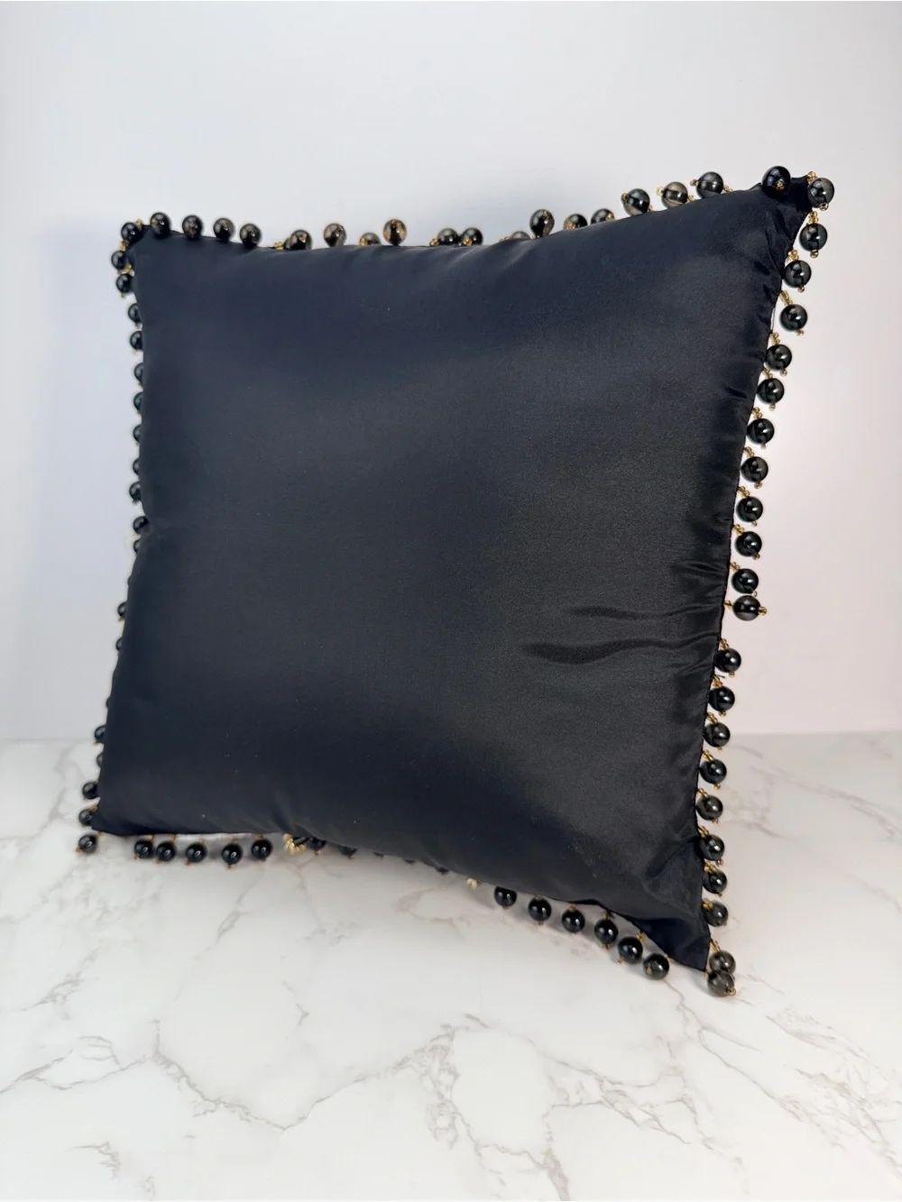 Borgata Monogramed “L” Beaded 12”x 12” Accent Pillow